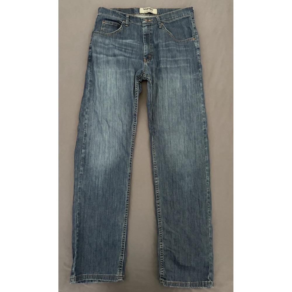 Wrangler Authentic Jeans Men's Size 31X32 Regular Straight Fit Dark Wash Stretch